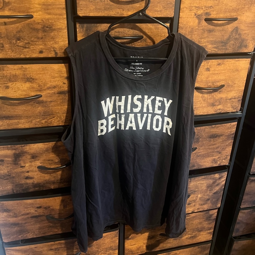 Trendy Black Whiskey Behavior Tank Top